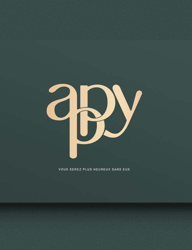 logo de la société appy sur une carte de visite fond vert anglais
